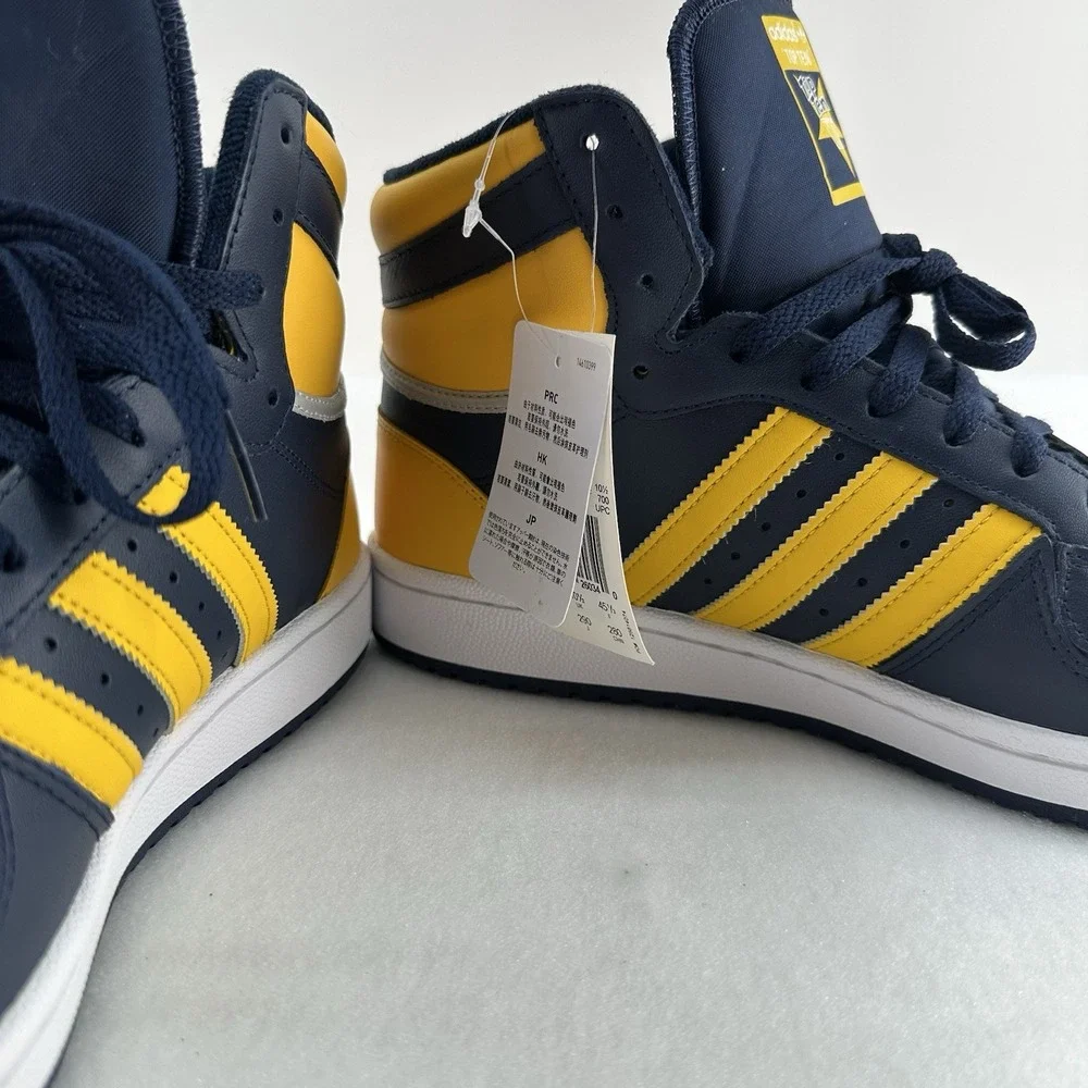 adidas Top Ten RB FV4926 Men's Size 11 Navy Yellow High Top Sneakers New